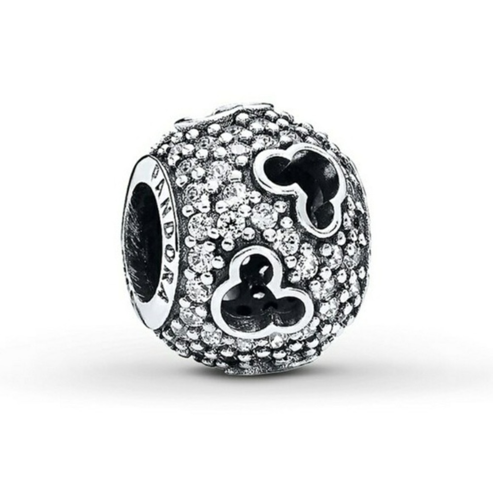 Pandora Disney Mickey Silhouettes Pave Charm Walt Disney World Disneyland